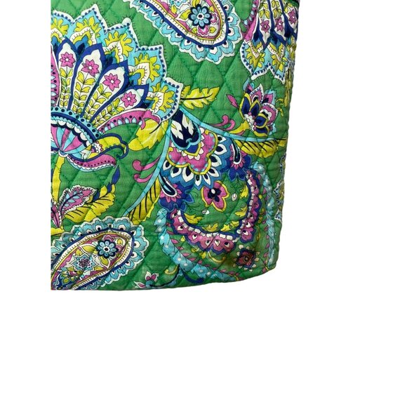 Vera Bradley Paisley Floral Quilted Tote Bag With Green Blue  Pink & Yellow - Picture 4 of 10